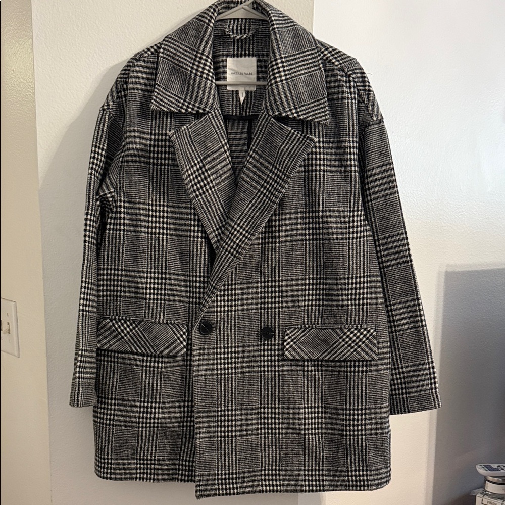 ANTHROPOLOGIE AVEC LES FILLES PLAID OVERSIZED COAT